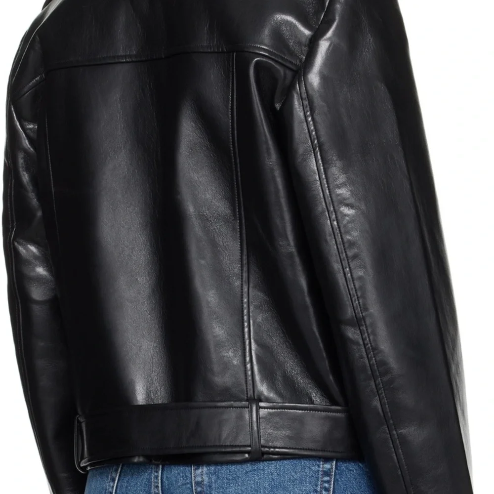 Anine Bing Black Leather Double-Breasted Jacket - Picture 6 of 7